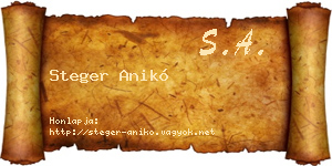 Steger Anikó névjegykártya